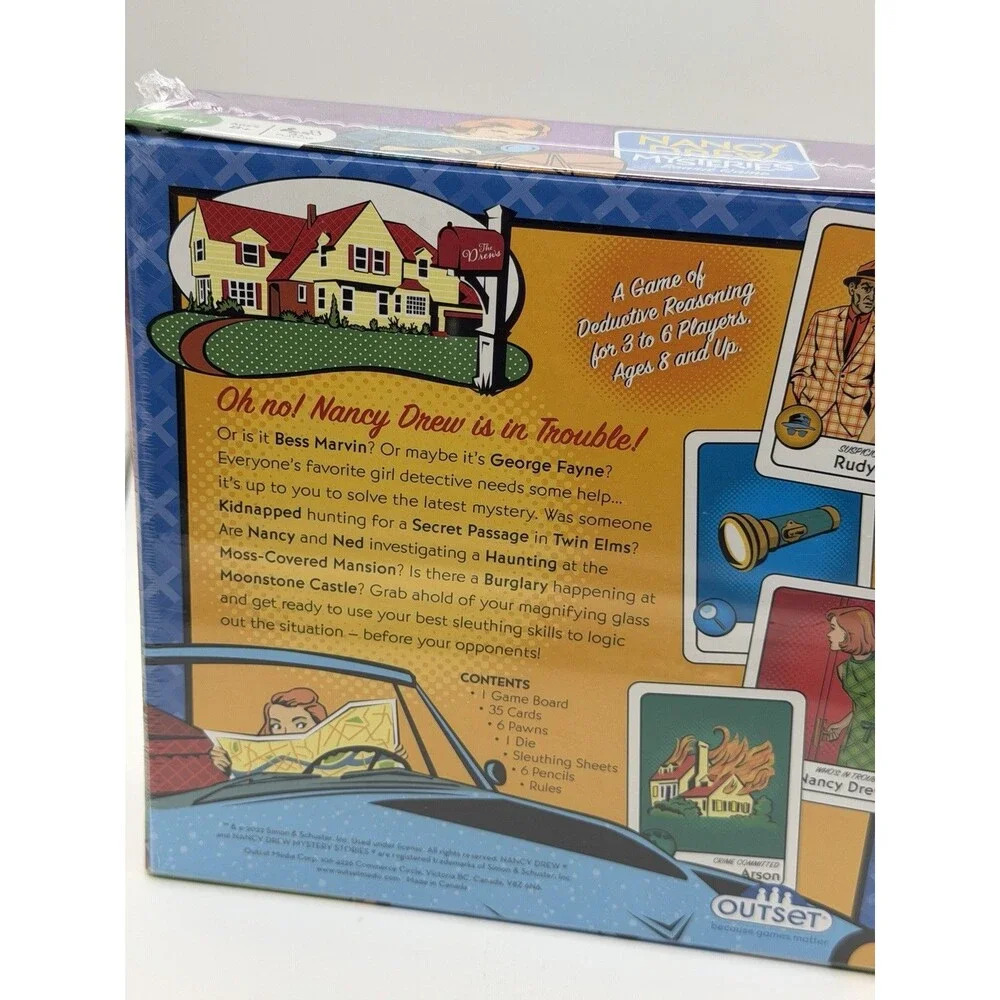 Nancy Drew Mysteries - A Sleuthing Skills Board Game - Outset NEW SEALED